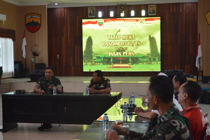 Dandim 0212/TS Letkol Inf Amrizal Nasution Tatap Muka dengan Insan Pers, Ucapkan Terimakasih Atas Dukungan Program TMMD