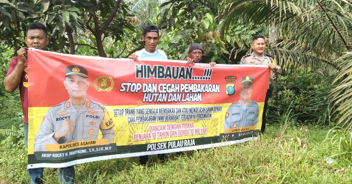 Ini Upaya Bhabinkamtibmas Polsek Pulau Raja Tentang Karhutla