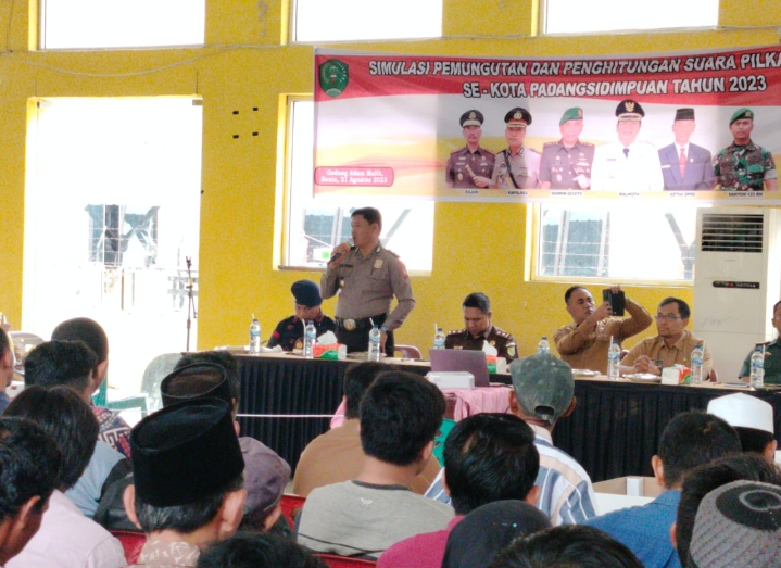 Kabagops Polres Padangsidimpuan Hadiri Simulasi PPS Pilkades di Gedung Adam Malik