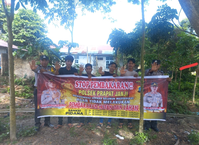 Antisipasi Karhutla, Ini Penyampaian Personel Polsek Prapat Janji