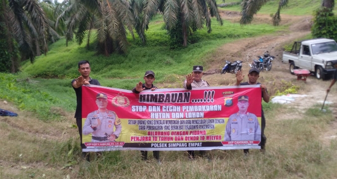Bhabinkamtibmas Polsek Simpang Empat Sosialisasi Tentang Karhutla