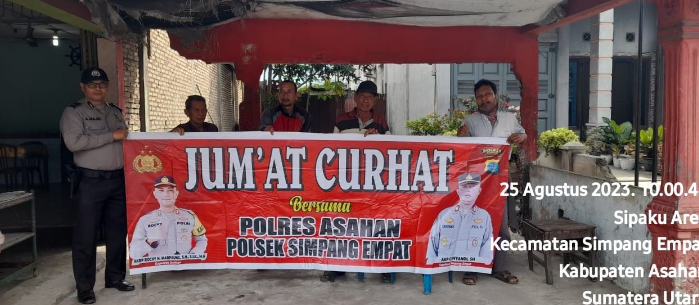 Kanit Binmas Polsek Simpang Empat Jumat Curhat di Dusun VII Desa Sipaku Area