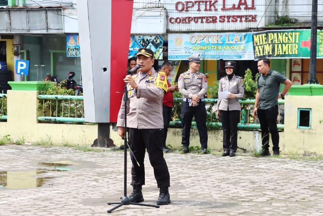 Pasca Pilkades padangsidimpuan 2023, Kapolres AKBP Dudung Setyawan Pimpin Apel Pelepasan Personil BKO