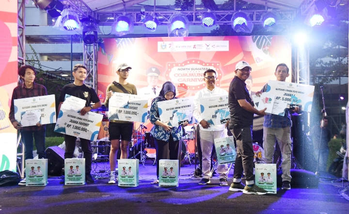 Penyerahan Hadiah Lomba Foto dan Video Vistara, Pemprov Ajak Insan Kreatif Sumut Kawal dan Sebarluaskan Informasi Pembangunan