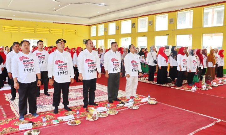 AKBP Dudung Setyawan bersama Walikota Padangsidimpuan dan Forkompimda Hadiri Kegiatan Peringatan Hari Anak Nasional 2023