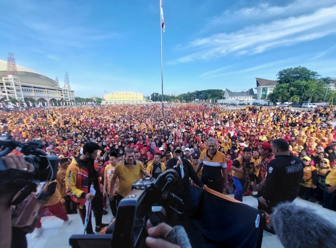Ribuan Massa Hanura Senam Pagi Bersama,  OSO : Halo Medan, Hanura Harus Menang