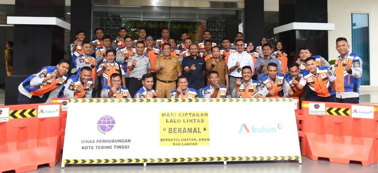 Inalum Bantu Dinas Perhubungan Tebing Tinggi Demi Kelancaran Lalulintas