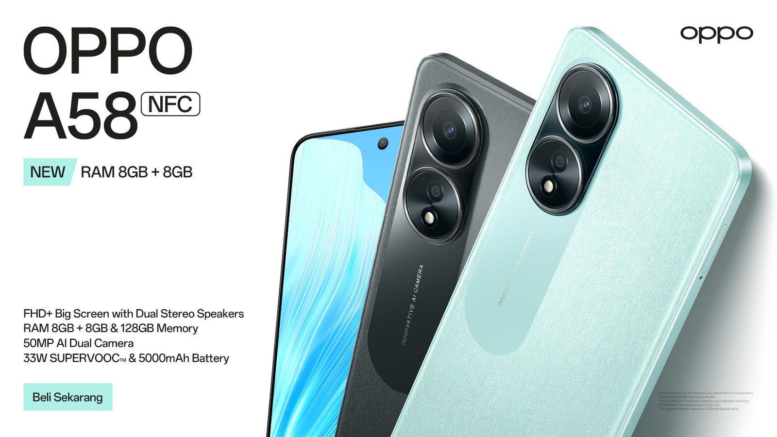 OPPO Luncurkan Jagoan Baru OPPO A58 varian RAM 8GB