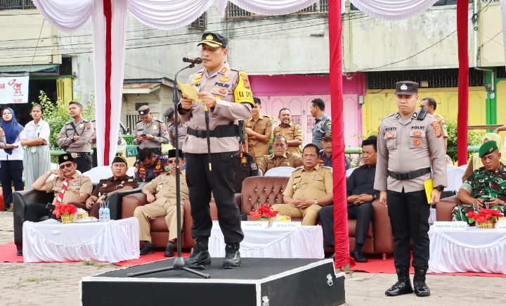 Sampaikan Amanat Kapoldasu, AKBP Dudung Setyawan Pimpin Gelar Pasukan Ops Zebra Toba 2023