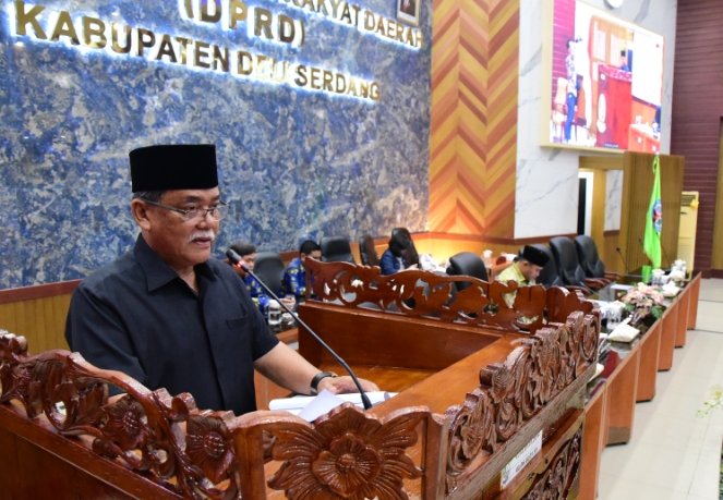 Rapat Paripurna DPRD Deli Serdang, Wabup: P-APBD 2023 Akomodir Dinamika Perubahan Kebijakan dan Regulasi