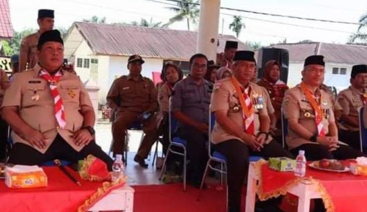 Kapolres AKBP Diari Astetika hadiri Apel Hari Pramuka Ke 62 Tingkat Kwarcab Padang Lawas