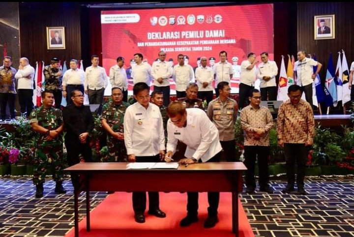 Bupati Madina Sukhairi Nasution Tandatangani Kesepakatan Bersama Pilkada Damai Serentak 2024