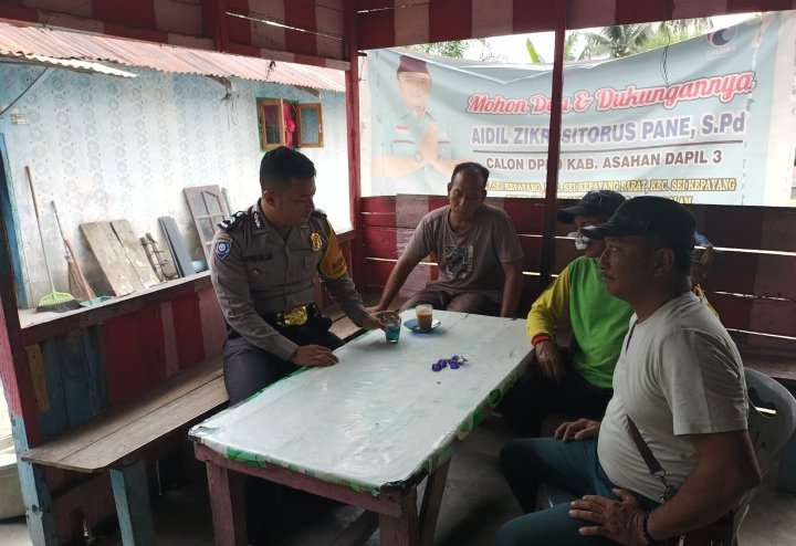 Jelang Pemilu 2024, Bhabinkamtibmas Polsek Sei Kepayang Laksanakan Cooling System