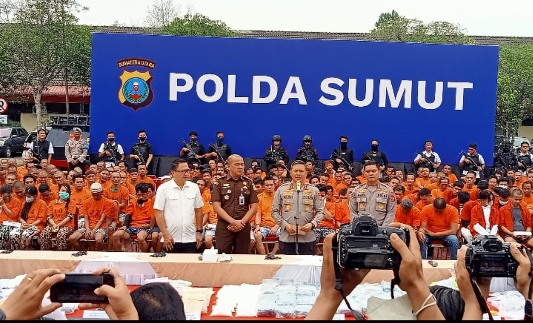 Polda Sumut Tangkap 1.058 Pelaku Narkoba 75 Kg Sabu, 114 kg Ganja dan Ratusan Butir Pil Ekstasi
