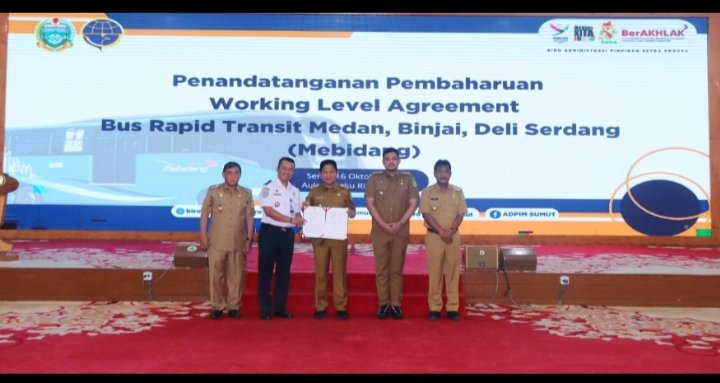 Pj Gubernur Sumut Hassanudin Teken Rencana Kerja Pembangunan BRT Mebidang senilai Rp1,9 Triliun