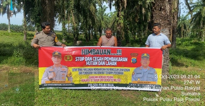Bhabinkamtibmas Polsek Pulau Raja Sosialisasi Tentang Karhutla di Dusun I Desa Mekar Sari