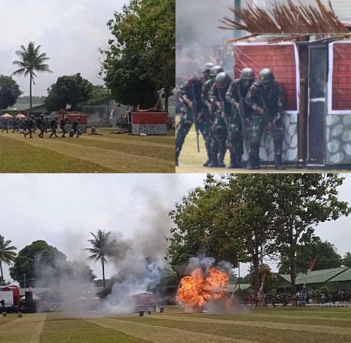 Dirgahayu TNI ke 78,Prajurit Yonif 123 Rajawali buat Takjub Penonton Hingga diapresiasi Danrem 023/KS Kolonel Lukman Hakim