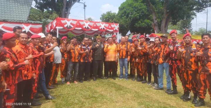 MPC Pemuda Pancasila Padangsidimpuan Hadiri Upacara HUT TNI ke 78 di Yonif 123
