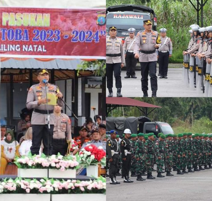 Kapolres Madina Pimpin Apel Pasukan Operasi Mantap Brata Toba 2023-2024, AKBP Reza CAS : Semoga Pengamanan Ini Jadi Ladang Ibadah Bagi Kita Semua