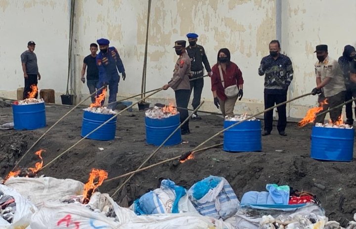 Kapolsek Sei Kepayang Hadir Pemusnahan BMN