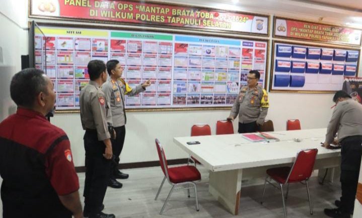 AKBP Imam Zamroni Sampaikan Tujuan Sidak Posko Ops Mantap Brata Toba 2023-2024 di Wilkum Polres Tapsel