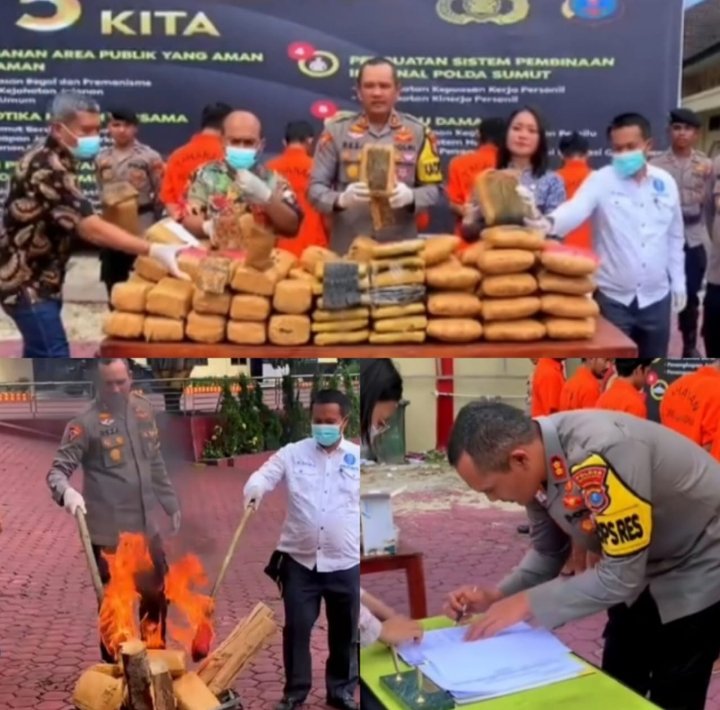 Kapolres Madina AKBP Reza CAS Pimpin Pemusnahan Barang Bukti 91 Ball Narkotik