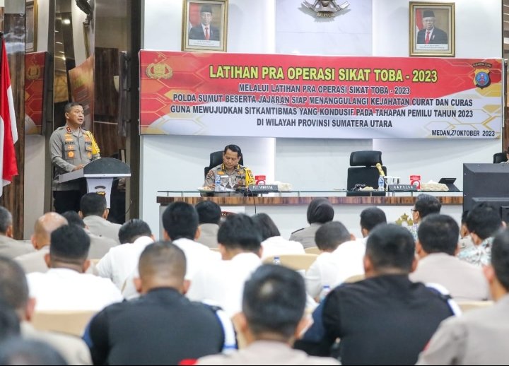 Buka Latihan Pra Ops Sikat Toba 2023, Kapoldasu: Bereskan Curat, Curas Dengan Penegakan Hukum!