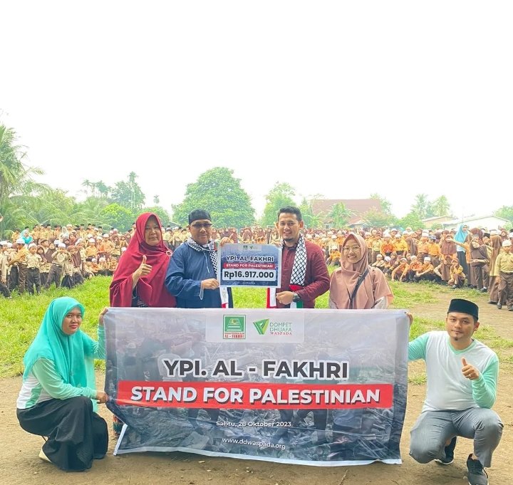 YP Al Fakhri Islamic School Bantu Palestina Donasikan Rp17 Juta ke DD Waspada