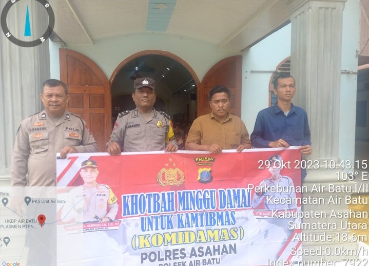 Jaga Kondusifitas, Personel Polsek Air Laksanakan Gerakan Khotbah Minggu Damai