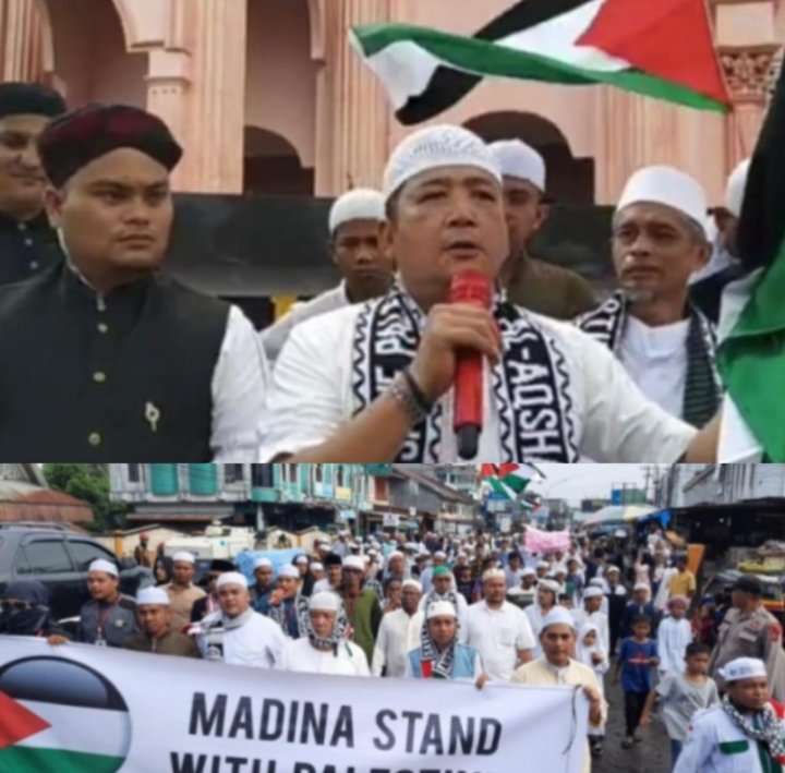 Ribuan Ummat Islam Kabupaten Madina Gelar Aksi Solidaritas Palestina,Ketua DPRD Erwin Lubis Siap untuk dikirim Garda Terdepan