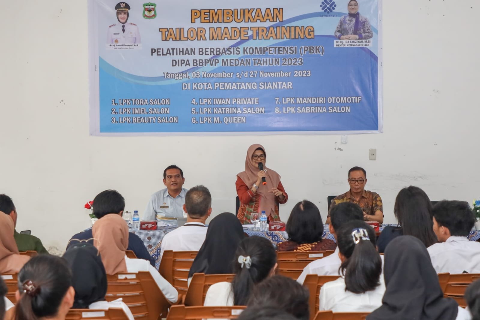 Wali Kota membuka Tailor Mode Training PBK Direktorat Jenderal Pelatihan (DIPA) BBPVP Medan Tahun 2023