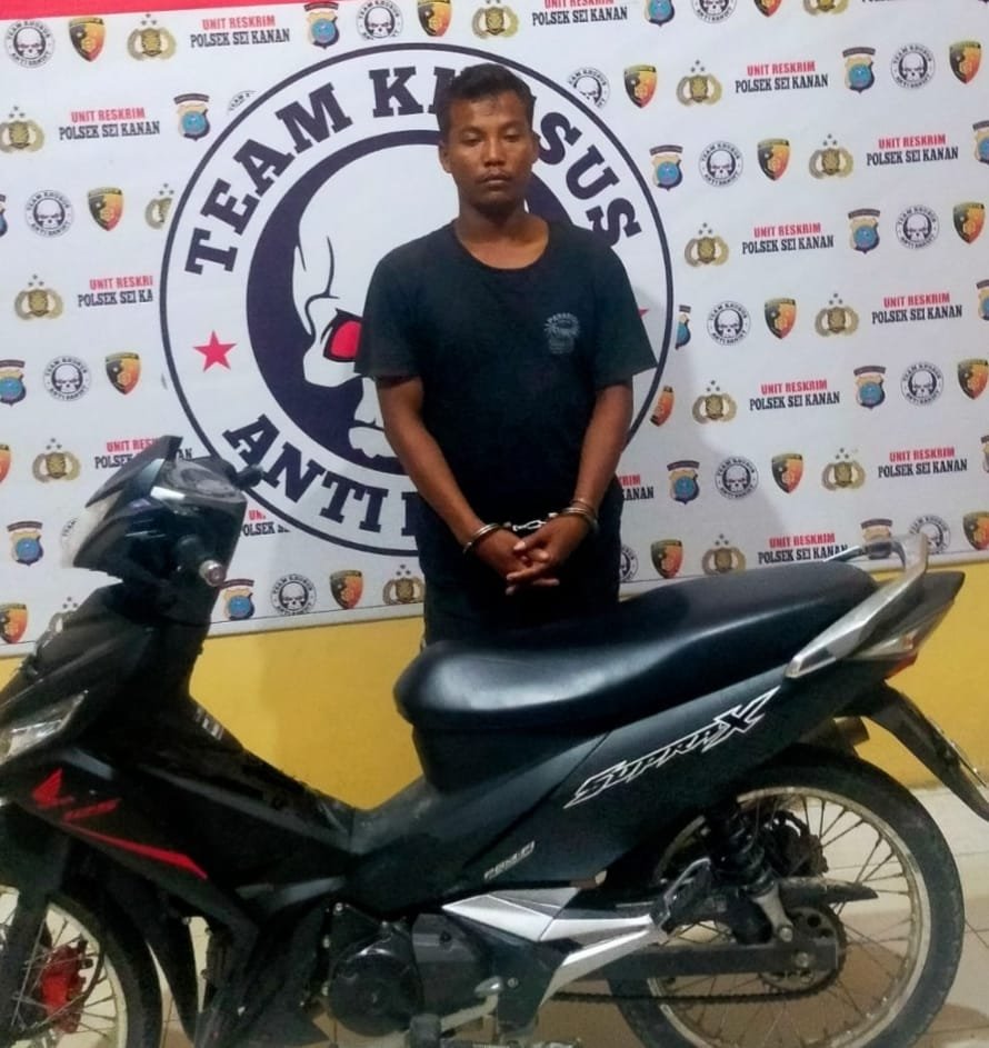 Polres Labusel Amankan Motor Curian Ketika Dinaiki Penadah