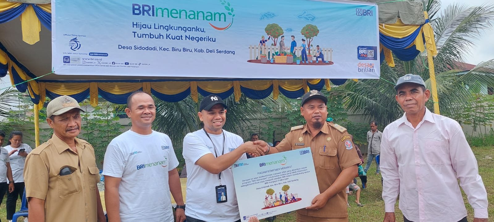 BRI BO Medan Sisingamangaraja Gelar Gerakan Menanam di Desa Sidodadi