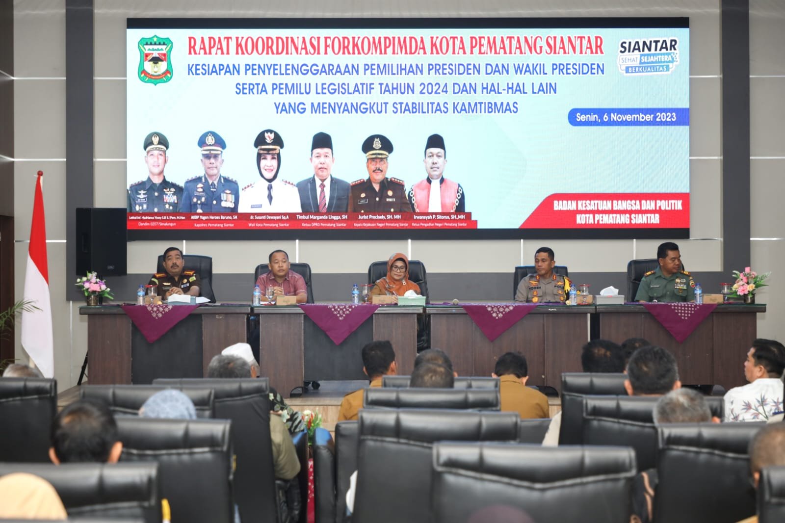 Wali Kota menghadiri sekaligus membuka Rakor TKPK Kota Pematang Siantar Tahun 2023.