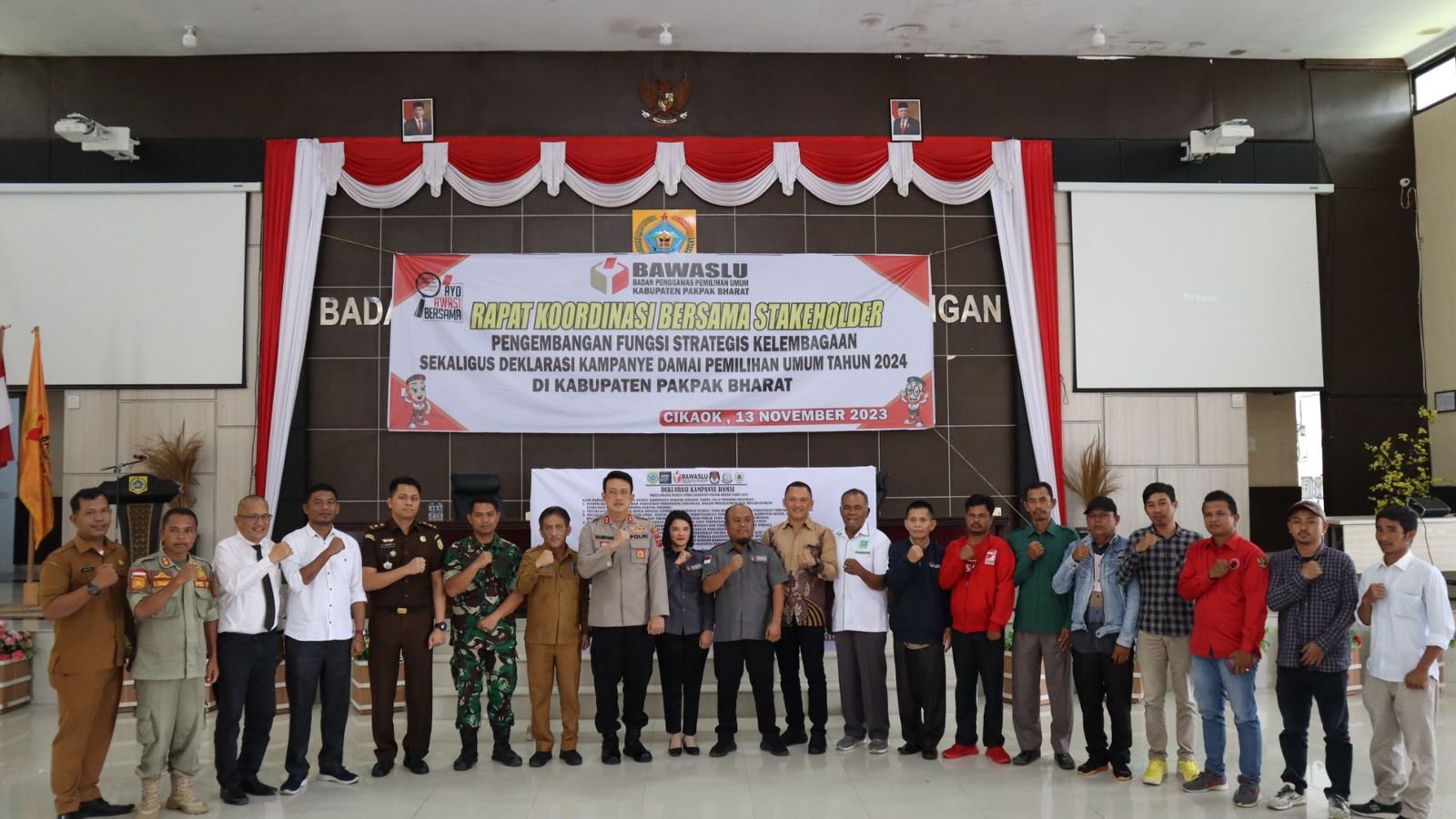 Kapolres Pakpak Bharat Hadiri Rapat Kordinasi Pengembangan Fungsi Strategi Sekaligus Deklarasi Kampanye Damai Pemilu 2024