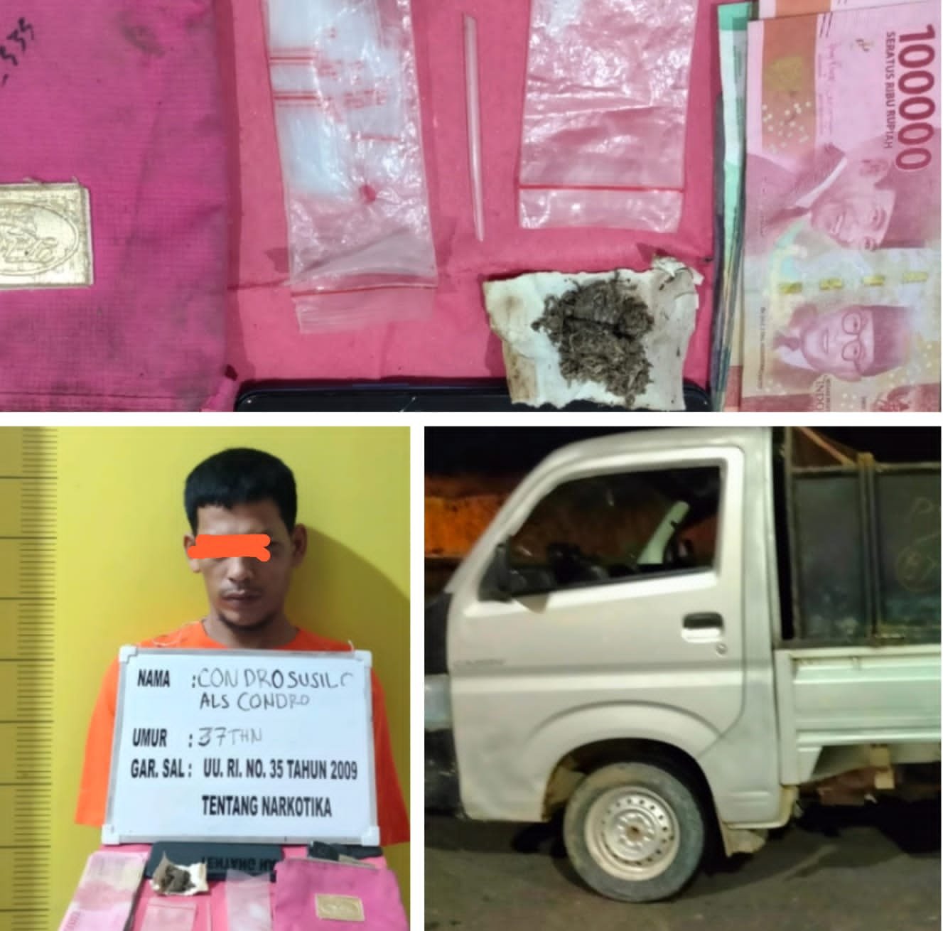 Polres Labusel Ringkus Pemilik Mobil Pick Up Edarkan Sabu dan Ganja