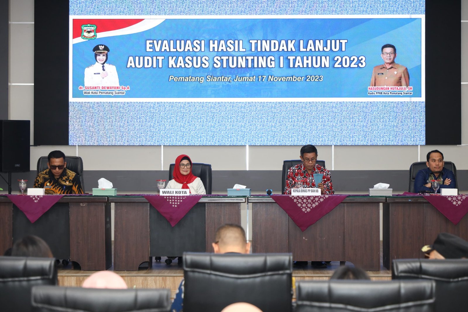 Wali Kota membuka Evaluasi Hasil Tindak Lanjut Audit Kasus Stunting I Tahun 2023