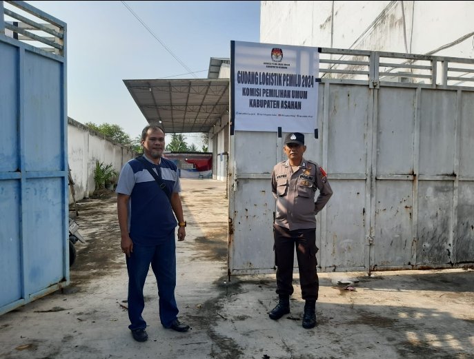Personel Polres Asahan Monitoring Keberadaan Logistik Pemilu