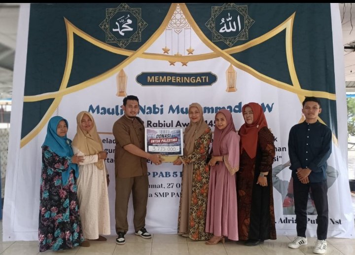 SMP PAB 5 Patumbak Bantu Palestina Melalui DD Waspada