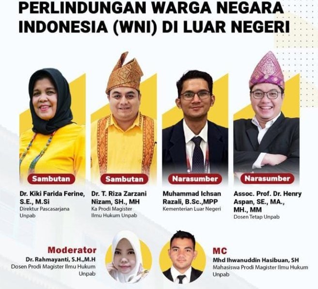 Peduli Imigran Indonesia, Magister Hukum Unpab Gelar Webinar Tentang Perlindungan WNI di Luar Negeri