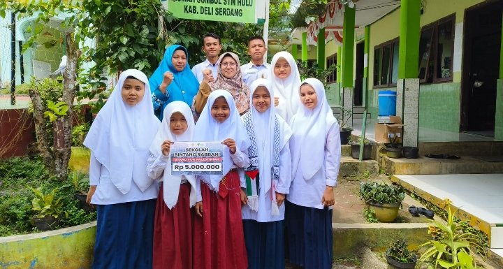 Sekolah Bintang Rabbani Bantu Palestina Lewat Donasi ke DD Waspada
