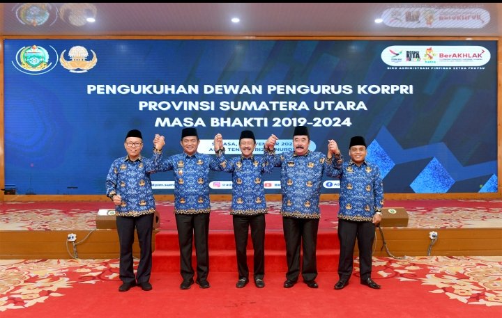 Pengukuhan Pengurus Korpri Sumut 2019-2024,  Pj Gubernur Sumut Titip Pesan Penting Ini
