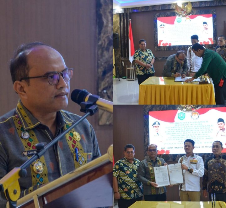 Pj. Walikota Padangsidimpuan Tanda Tangani NPHD Pilkada Dengan Bawaslu Kota Padangsidimpuan