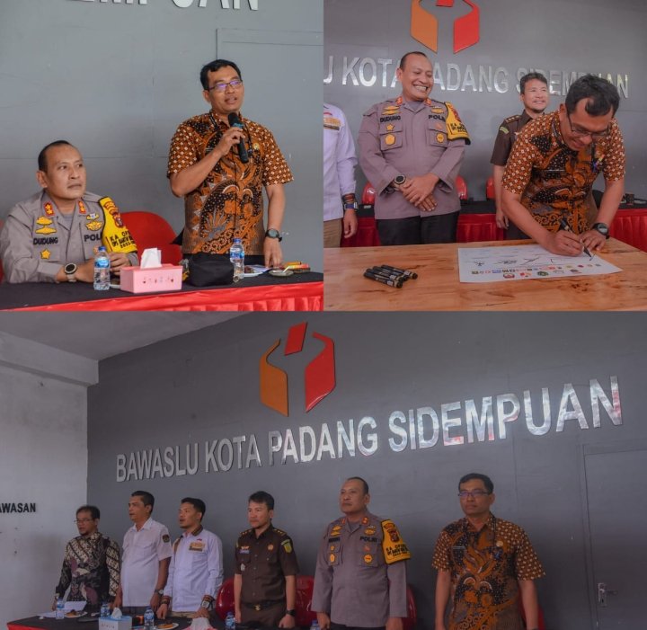 Bawaslu dan Pemko Padangsidimpuan Teken MoU Penertiban APK Parpol dan Caleg