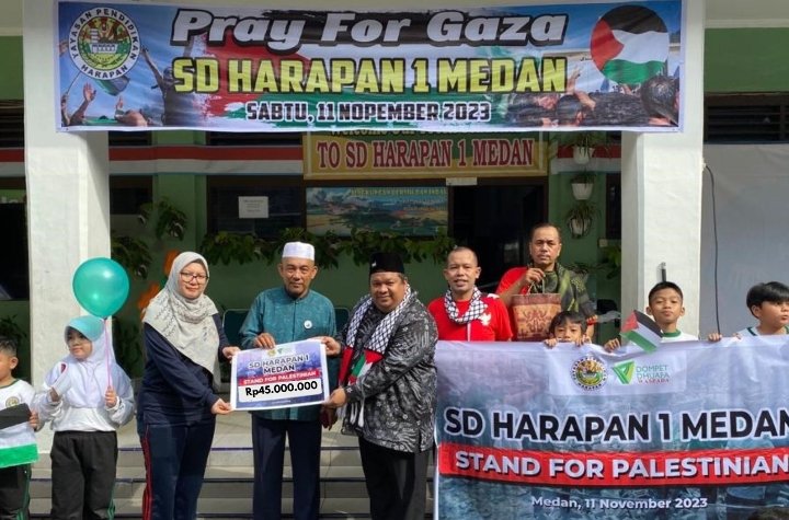 SD Harapan 1 Medan Donasi Untuk Palestina Rp45 Juta Melalui DD Waspada.Â 