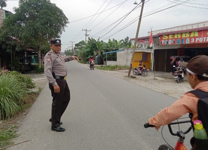Cegah Lakalantas, Polsek Sei Kepayang Gatur Pagi
