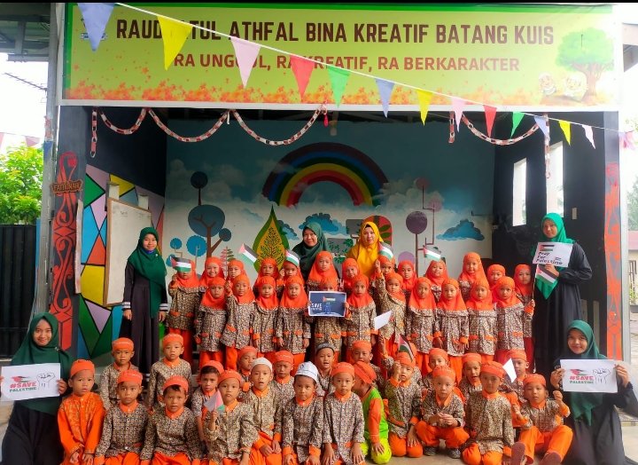 RA Bina Kreatif Donasi Untuk Palestina ke DD Waspada
