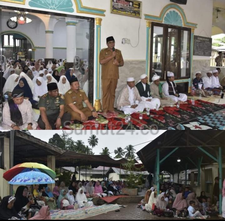 Disambut Ribuan Masyarakat Bonandolok Madina, Bupati Sukhairi Nasution Ajak Perbanyak Sholawat