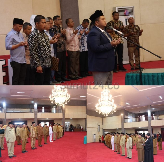Bupati Tapsel Lantik 35 Pejabat Pimpinan Tinggi Pratama, Administrator, Pengawas dan Kepsek,Ini Pesan Penting Dolly Pasaribu