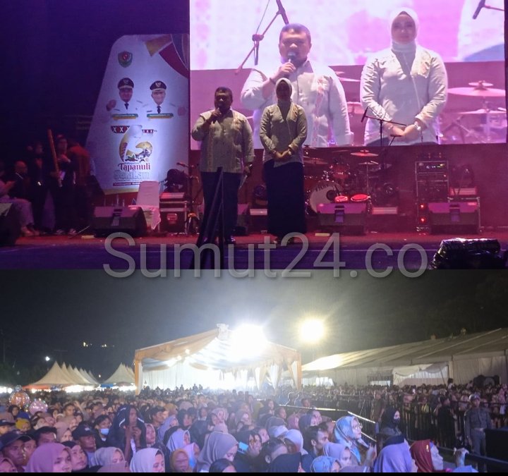 Membludak..Masyarakat Padati Penutupan HUT Pemkab Tapsel ke-73 di Batangtoru, Bupati Dolly Pasaribu : Terima kasih Semangat Gotongroyongnya